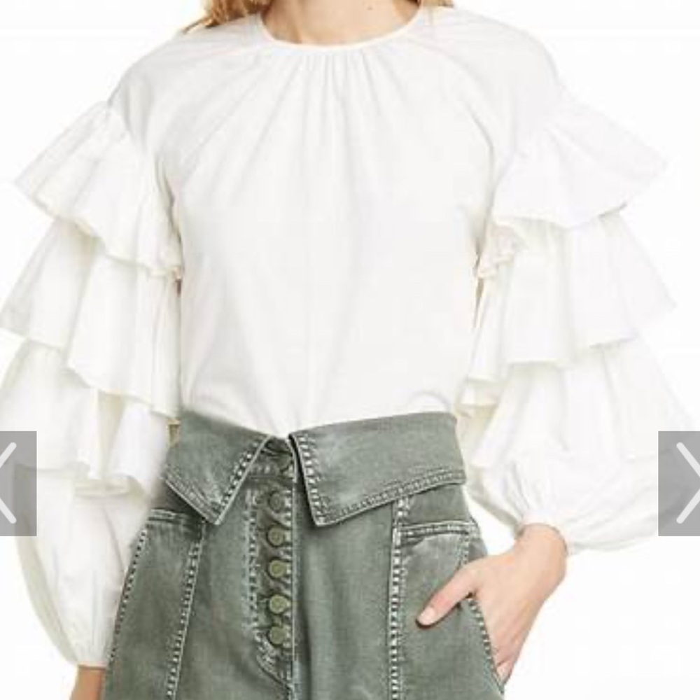 Ulla Johnson White Ruffled Blouse